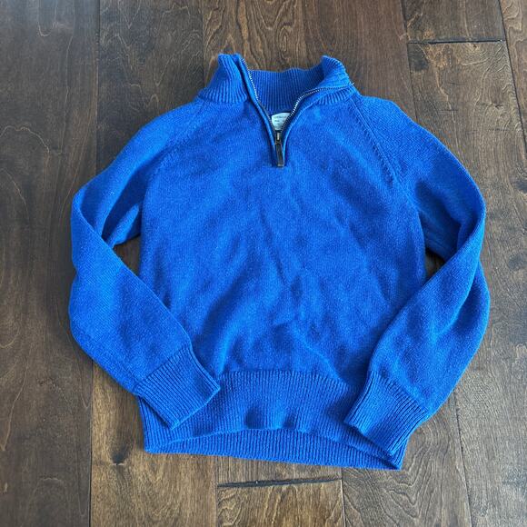 Crewcuts by J Crew Boys 4 / 5 XS Pullover Quarter Zip Sweater Knit Blue Preppy - Picture 1 of 6